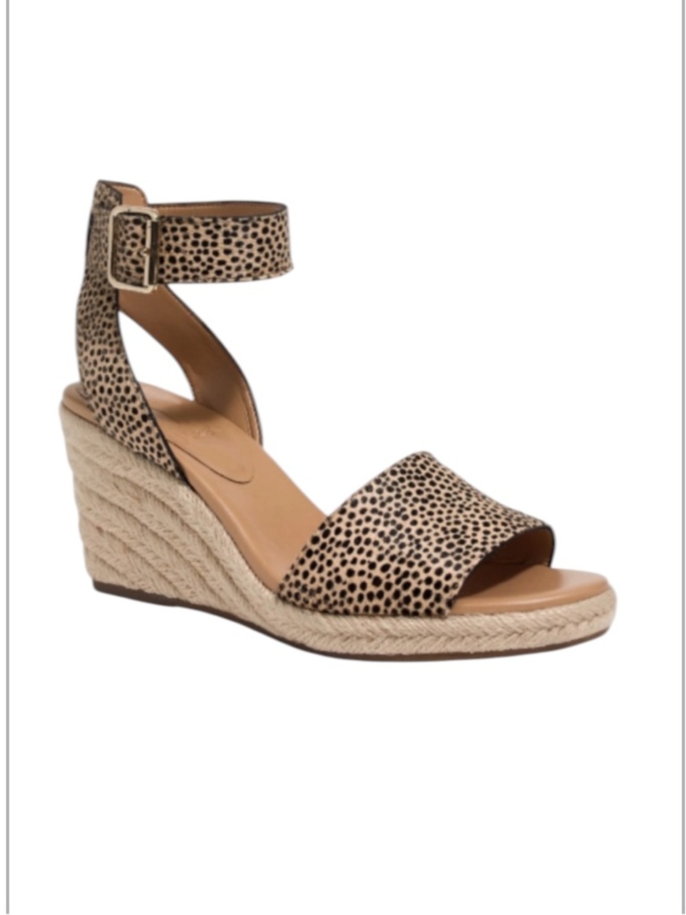 J. Crew Factory Leopard Print Espadrille Wedge Sandals in Tan and Black